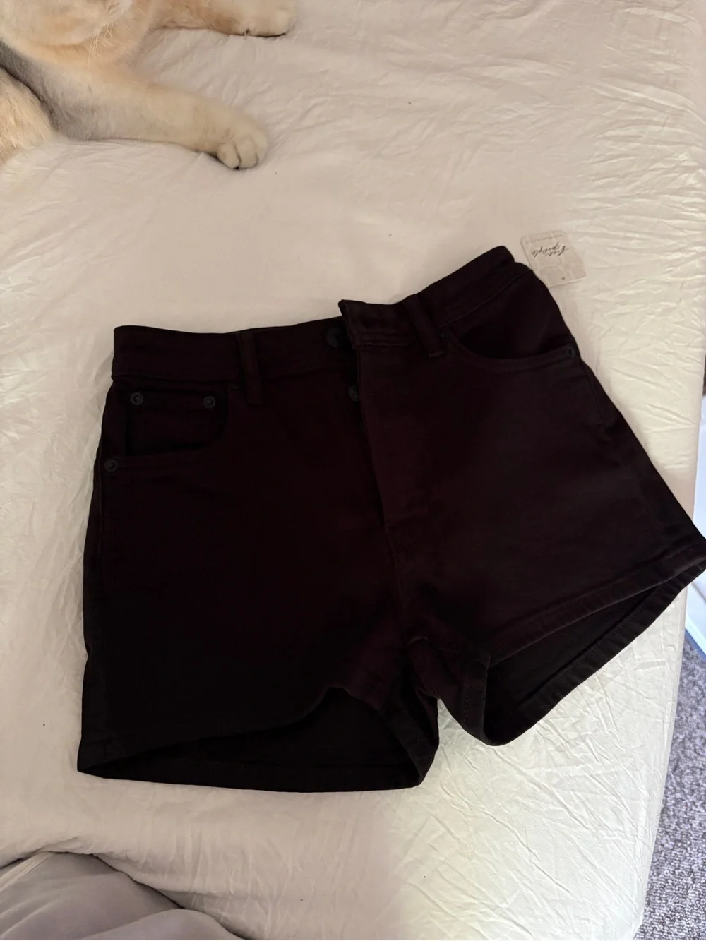 We The Free Black High-Rise Denim Shorts
